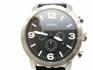 1円◆稼働◆ フォッシル JR1436 ブラック クオーツ メンズ 腕時計 L62007