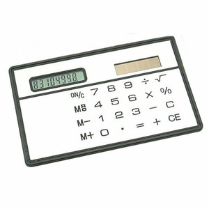 【vaps_4】カード型 ソーラー電卓 《シルバー》 コンパクト 薄型 電卓 送込