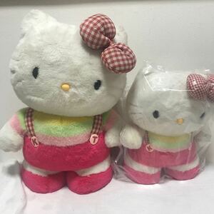 サンリオ ハローキティ hellokitty Sanrio ぬいぐるみ 大　特大　虹　チェック　50cm 40cm 2点セット