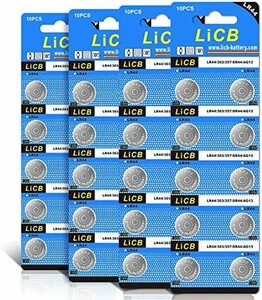 送料無料 送料込み LiCB 40個 LR44 ボタン電池 アルカリ 電池 1.55 ボルト 1.5v 1.55v アルカリコイン電池 水銀ゼロ 