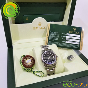 ロレックス ROLEX 177200 オイスターパーペチュアル ボーイズ ランダム番 男女兼用 ギャラ有 黒文字盤 可動品 自動巻き 腕時計