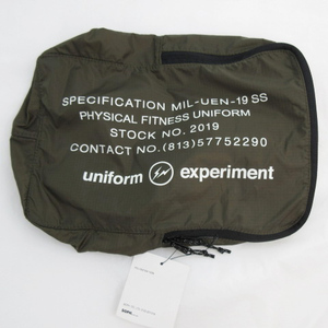 未使用品 ユニフォームエクスペリメント uniform experiment UE-190089 UEN SMALL PACK CUBE ポーチ バッグ ロゴ オリーブ グリーン 鞄 メ