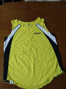 ■即決780円■asics 女子陸上　マラソン 黄色 ランニングシャツ ユニフォーム 女性用Lサイズ■迅速発送■