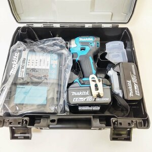 現状品 makita マキタ 18V 充電式インパクトドライバ TD173DRGX 青 ブルー バッテリー2個 BL1860B 充電器 DC18RF ケース付き HS0110