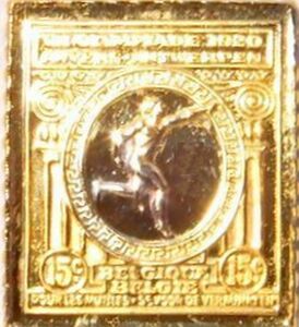 7 ベルギー オリンピック アントワープ 五輪 切手 コレクション 国際郵便 限定版 純金張り 24KT ゴールド 純銀製 スタンプ アートメダル