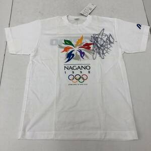 【タグ付き】長野オリンピック記念Tシャツ Lサイズ 1998年 冬季五輪 MIZUNO SUPERSTAR サイン