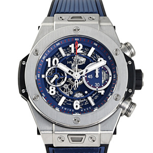 ウブロ HUBLOT ビッグバン ウニコ チタニウム ブルー 411.NX.5179.RX ブルー文字盤 中古 腕時計 メンズ