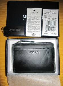 未使用品65%OFF！MICHEL KLEIN HOMME（ミッシェルクラン オム）☆レザーコインケース・小銭入れ☆カラー：ネイビー（濃紺）