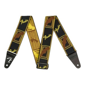 フェンダー Fender Weighless Monogram Strap Black/Yellow/Brown ギターストラップ