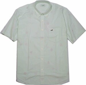 [[クロコダイル] シャツ 大きいサイズ 半袖 ワークシャツ ボタンダウン cotton綿 影プリント　3Lサイズ　1緑　1001-13107