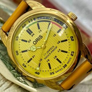 【存在感あり】★送料無料★ オリス ORIS メンズ腕時計 イエロー ゴールド 手巻き ヴィンテージ アンティーク