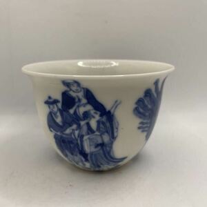 清　染付 蕎麦猪口 茶器 時代物 清朝期 古物 中国美術 骨董 唐物 青花 陶磁器 文房具　唐物 煎茶道具 古玩 大清 古伊万里 