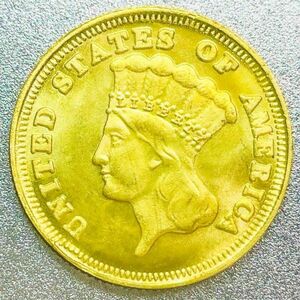インディアンプリンセスヘッド 3ドル金貨 1875　レプリカコイン