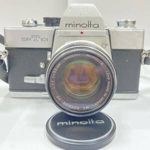 ① Minolta ミノルタ SRT 101 一眼レフカメラ フィルムカメラ/MC ROKKOR-PF 1:1.7 f=55mm レンズ シャッターOK 現状品