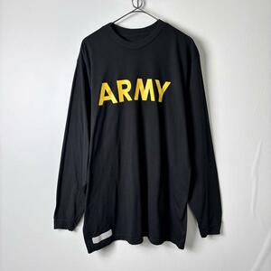 古着 米軍実物 ARMY APFU Tシャツ ロンT トレーニングシャツ 黒 L
