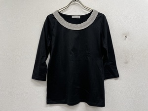 美品ドネモアDonnez-Moi七分袖Tシャツ★サイズM黒ブラック日本製★X22136