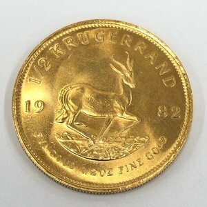 K22　南アフリカ共和国　クルーガーランド金貨　1/2oz　1982　総重17.0g【CDAX0030】