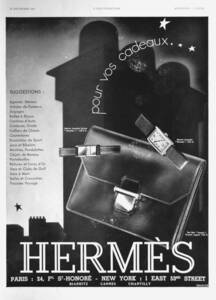 稀少！1931年エルメス広告/Hermes/時計/鞄/バッグ/ファッション/ブランド/アールデコ/フレンチ/Z