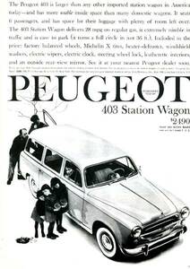 ◆1960年の自動車広告　プジョー　403　ワゴン　PEUGEOT