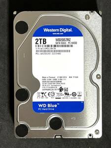 【送料無料】　★ 2TB ★　WD Blue　/　WD20EZRZ　【使用時間：103ｈ】2019年製　稼働極少　3.5インチ内蔵HDD　Western Digital Blue　SATA