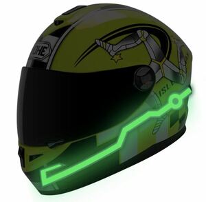 即決送料込みアメリカで大人気　バイク　ヘルメット　LED テープ　カスタム　スクーター　ナイトライダー　グリーン　カススクブルー