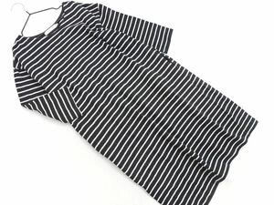 chocol raffine robe ショコラフィネローブ ボーダー Tシャツ ワンピース sizeL/白ｘ黒 ■◇ ☆ ebc0 レディース