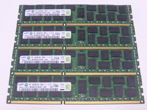 メモリ サーバーパソコン用 低電圧 1.35V Samsung PC3L-12800R(DDR3L-1600R) ECC Registered 8GBx4枚 合計32GB 起動確認済みです⑦