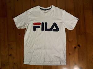★フィラ★FILA★プリント コットンＴシャツ 半袖Tシャツ　M 白　ホワイト