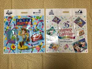 ピクサー&ディズニー35周年　2019 ショップ袋　サイズLL 　ミッキー＆フレンズ　トイストーリー　カーズ　モンスターズインク