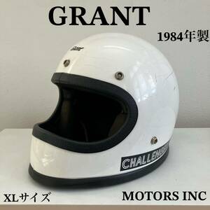 GRANT★XLサイズ challenger ビンテージヘルメット 80年代 白 旧車 ハーレー フルフェイス USA チャレンジャー バイカー MOTORS INC