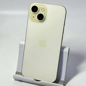 1円~【保証期間有り】Apple iPhone 15 128GB イエロー MTMK3J/A SIMフリー ACロック解除済み バッテリー最大容量100% 本体のみ GK-70131