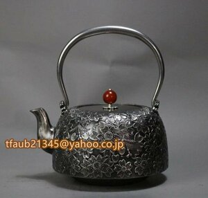 1200ML 老鉄瓶 砂鉄製 提梁壺 手作りコーティングなしお茶セット やかんを沸かす　小さなストレートポット