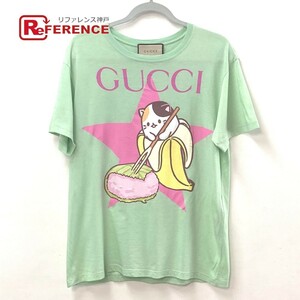 GUCCI グッチ 615044 ばなにゃ アパレル トップス 半袖Ｔシャツ コットン グリーン ユニセックス【中古】