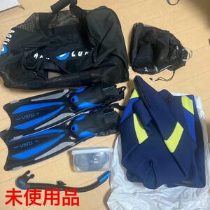 【未使用】アクアラング　aqualung ダイビング　軽機材セット　ウエットスーツ　TUSA SUNFAN