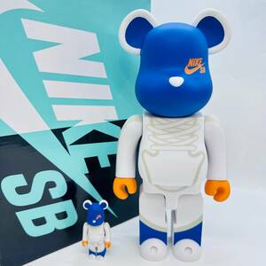 BE＠RBRICK ベアブリック NIKE ナイキ SB WHITE 100％ ＆ 400％ MEDICOM TOY メディコム・トイ フィギュア 激レア コレクション 1円出品