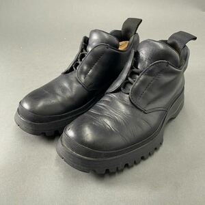 ◯ 1b24 イタリア製 PRADA プラダ スニーカーブーツ レザーブーツ 6 1/2 ブラック シューズ 靴 メンズ