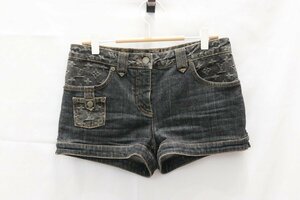 【中古美品】LOUIS VUITTON ルイヴィトン 08SS Size 38 monogram denim skirt モノグラム ジャガード デニム ショートパンツ ショーツ