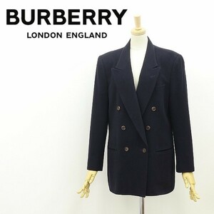 ヴィンテージ◆BURBERRYS バーバリー カシミヤ混 ウール ダブル ジャケット ダークネイビー 11AR