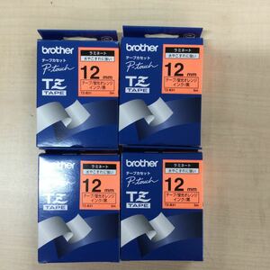 ◎（A1012）◆新品未開封 brother(ブラザー) TZe-B31（12mm）（蛍光オレンジ）（黒）