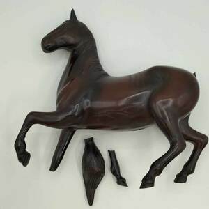 【中古】[ジャンク] 金属製 鉄馬 馬の置物 金属工芸