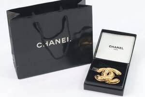 CHANEL シャネル ブローチ マトラッセ ココマーク ゴールドカラー アクセサリー 小物 ヴィンテージ 4857-B