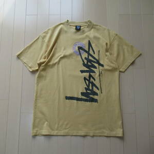 ★即決送込★レアOZ製 90s STUSSY バナナストックロゴ old oldstussy ステューシーオールド 半袖 T-shirs Tee Tシャツ M l xl 黄