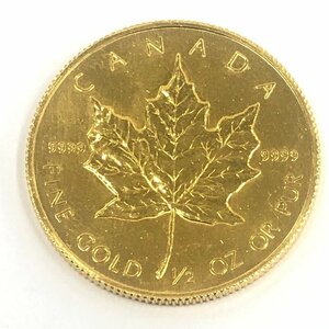K24IG　カナダ　メイプルリーフ金貨　1/2oz　1986　総重量15.7g【CEAH0008】