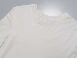 ★中古美品　プラダ/PRADA Tシャツ　メンズXS ストレッチコットン 長袖 カットソー ロンT ホワイト