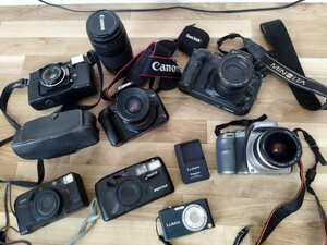 【100円スタート】カメラ レンズ おまとめ Canon EOS MINOLTA KONIKA PENTAX ペンタックス キャノン コニカ フィルムカメラ 