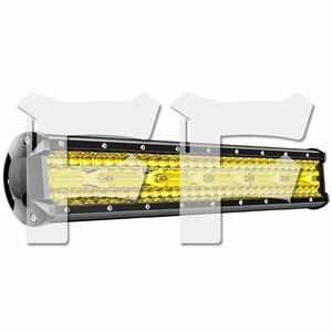 送料無料.. 17インチ LED ワークライト 作業灯 360W イエロー 1個 照明 トラック SUV ボート 建設機械 工事現場 12V/24V兼用 SM360W 新品