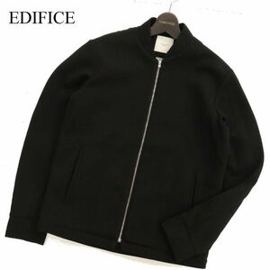 EDIFICE エディフィス 通年★ レーヨン混 フルジップ MA-1 フルジップ ジャケット ブルゾン Sz.M　メンズ 黒　C4T00631_1#O