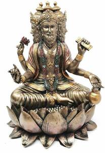 創造神 ブラフマー　ヒンドゥー教彫刻置物神話インド宗教仏像ヒンズー教梵天仏教仏像エスニックアジアン雑貨