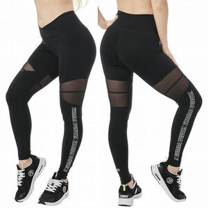 【正規品・新品】XSサイズ★ZUMBA・ズンバ★Mesh Panel High Waistband Ankle Leggings