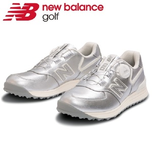 ★激安新品★ レディース ニューバランス 2022 WGBS574 シルバー 24cm ゴルフシューズ NEW BALANCE